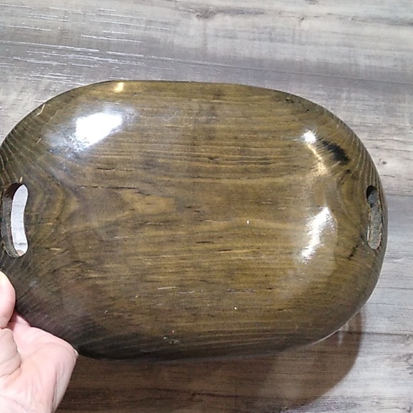 Vintage wooden trinket tray Mexican or Boho style - Picture 2 of 8